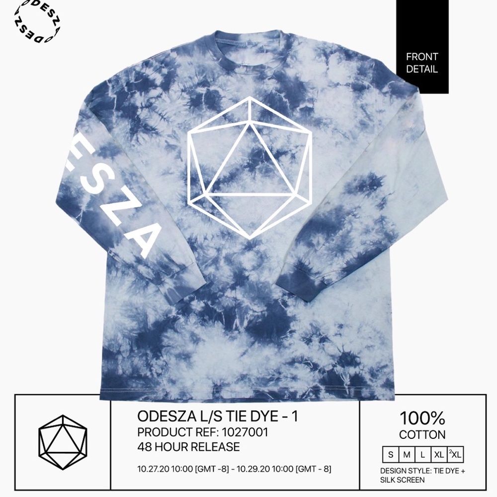 ODESZA Blue Tie Dye Long Sleeve